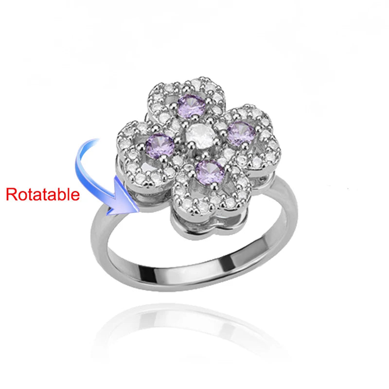 Serena Four-Leaf Clover Rotating Ring