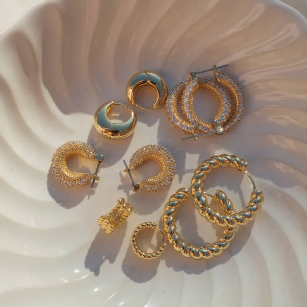 Vera Textured Geometric Hoop Earrings