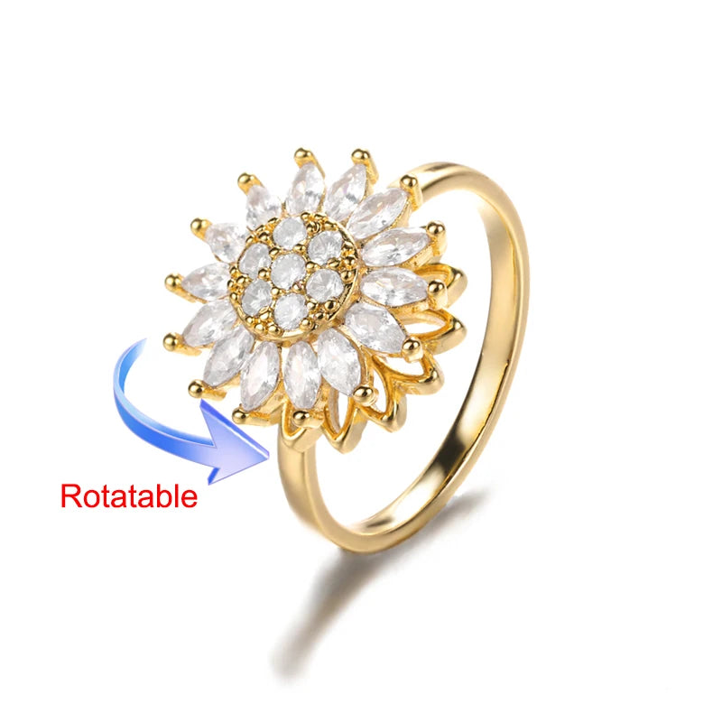 Serena Four-Leaf Clover Rotating Ring