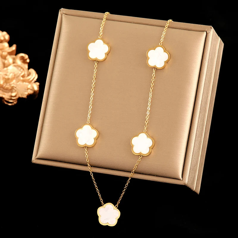 Luminous Frost: Eternal Plum Blossom Choker
