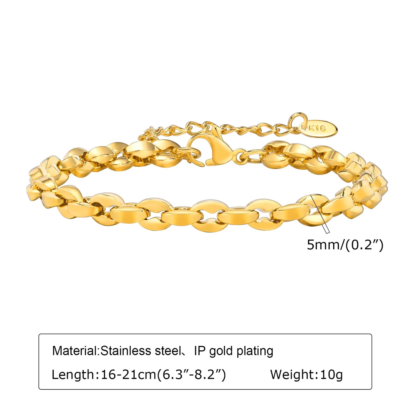 Aurora Twist Paperclip Chain Bracelet
