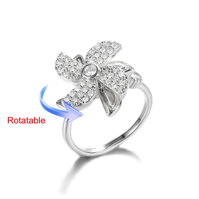 Serena Four-Leaf Clover Rotating Ring
