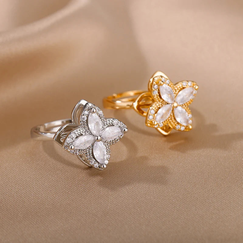 Serena Four-Leaf Clover Rotating Ring