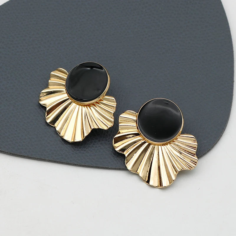 Sylva Leaf-Shaped Geometric Earrings