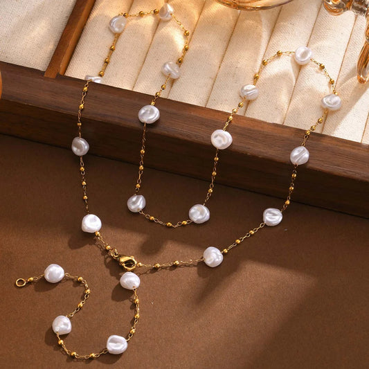 Celeste Lariat Pearl Drop Necklace