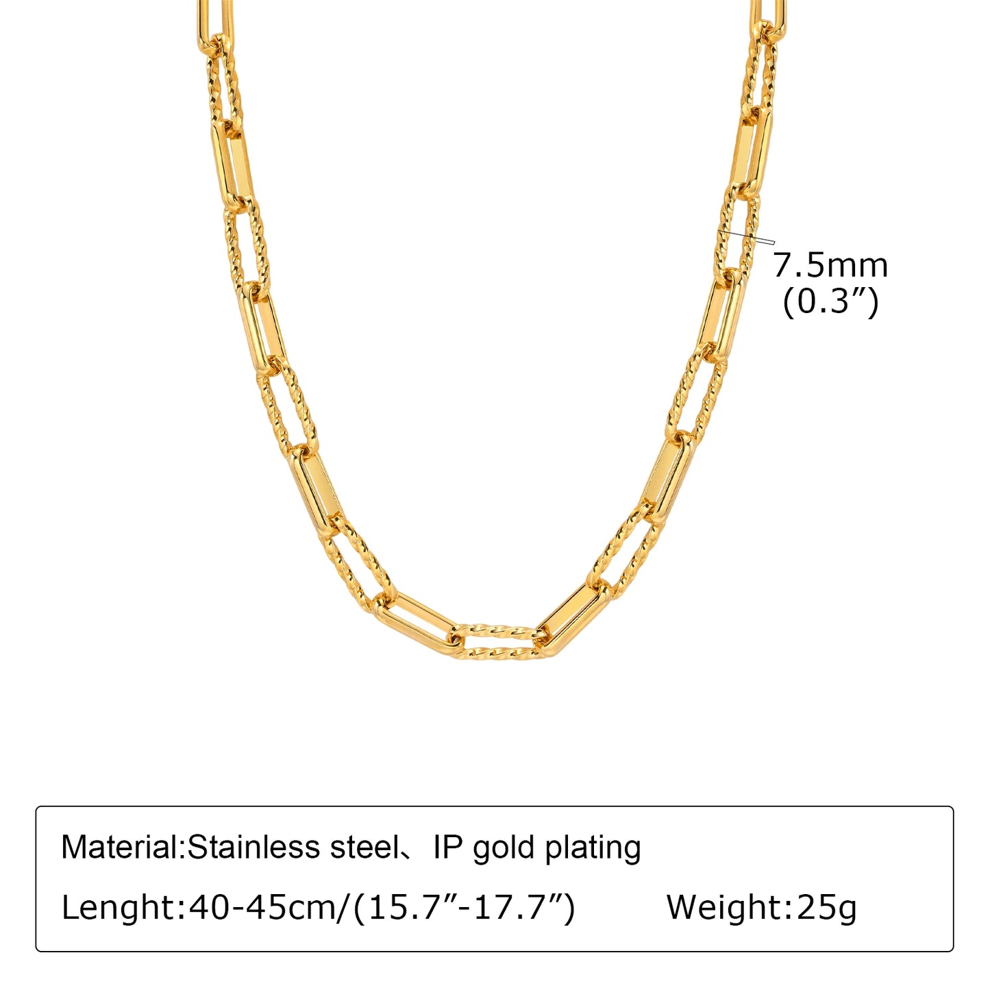 Aurora Twist Paperclip Chain Bracelet