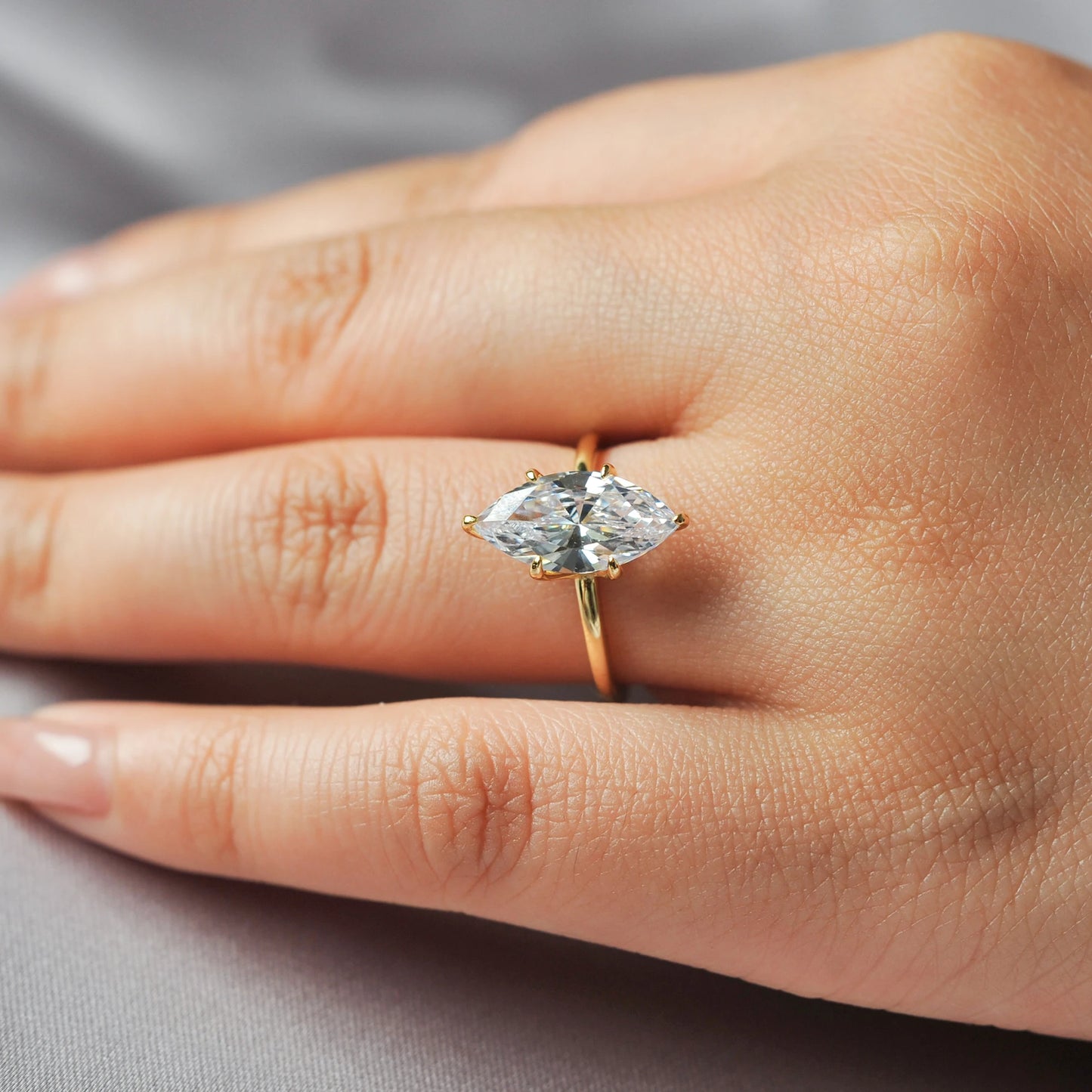 Vintage Marquise Solitaire Ring