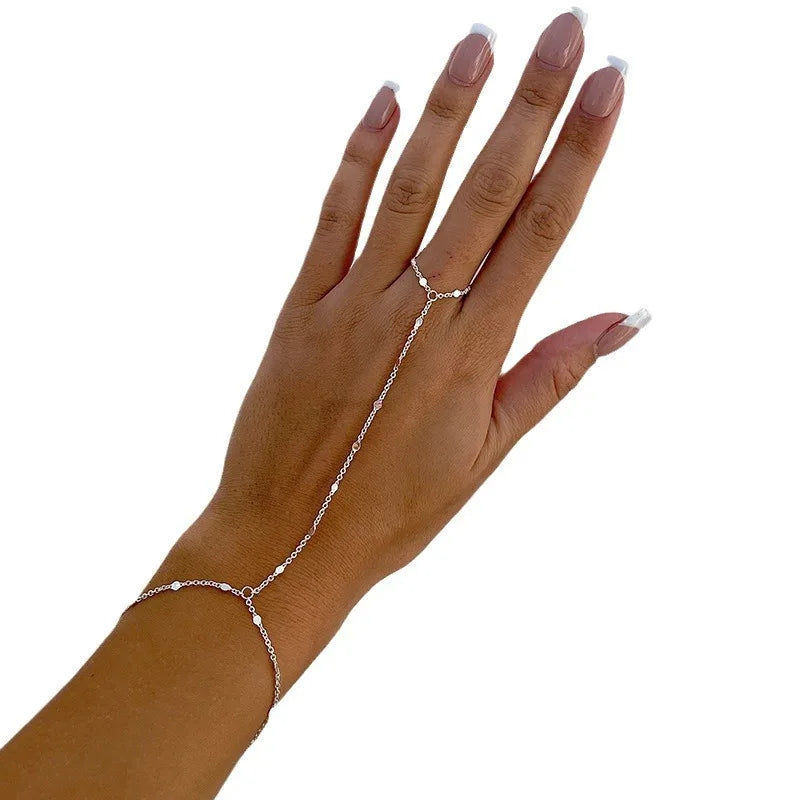 Celestial Chain: Gold-Plated Hand Harness Ring