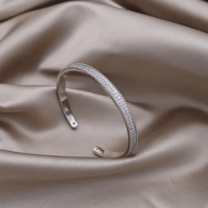 Élise Two-Tone Zircon Letter X Opening Bracelet