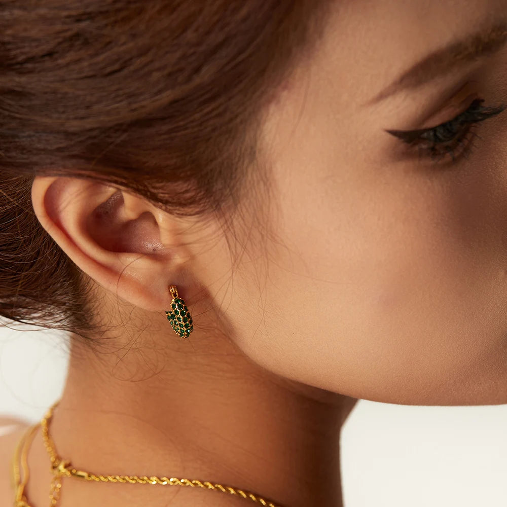 Vera Textured Geometric Hoop Earrings