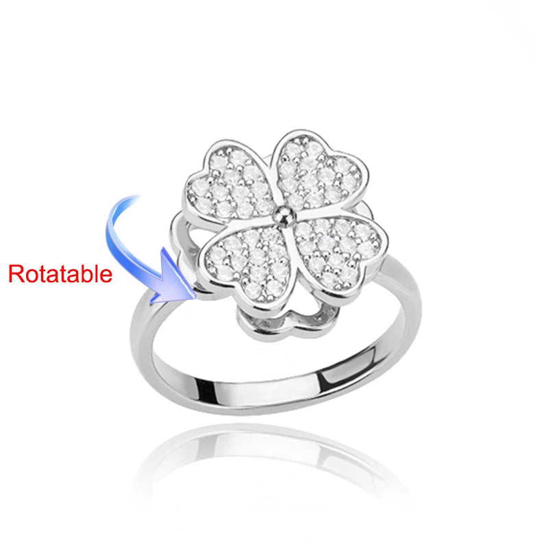 Serena Four-Leaf Clover Rotating Ring