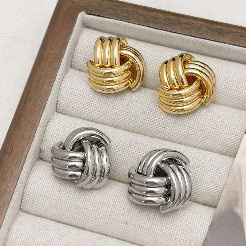 Aria Twisted Geometric Stud Earrings