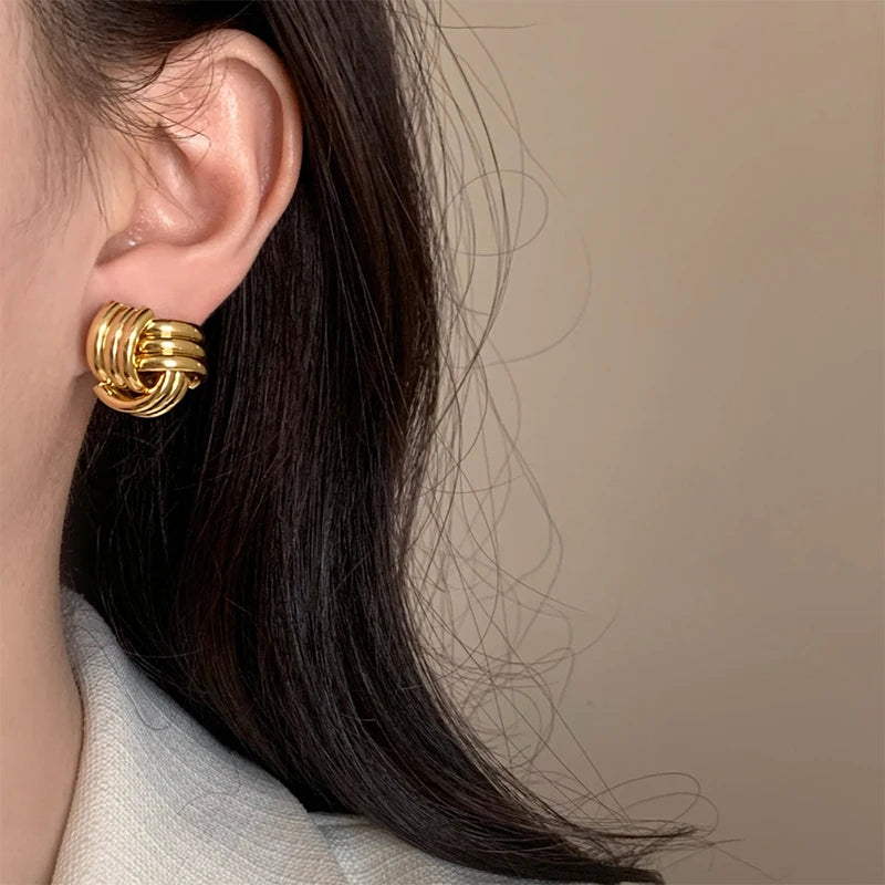 Aria Twisted Geometric Stud Earrings