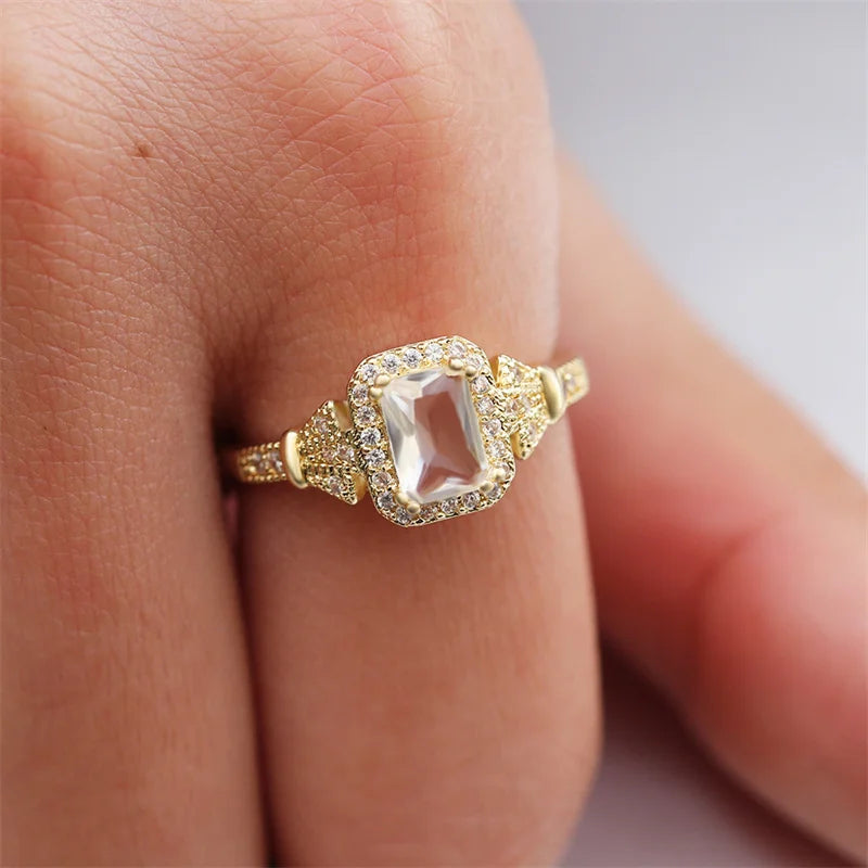 Averra Square Rhinestone Ring