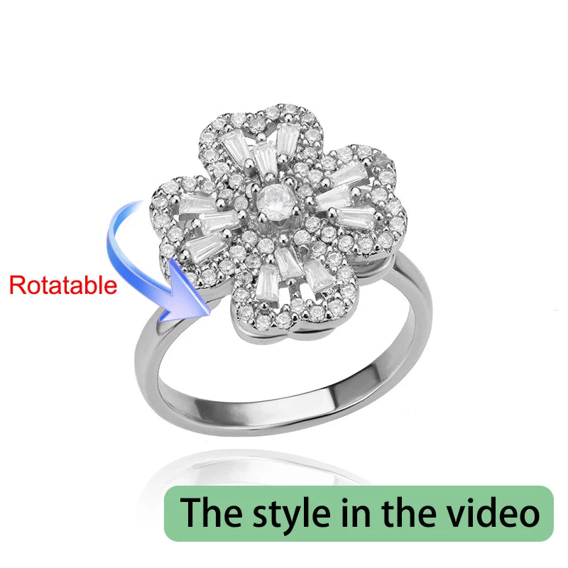 Serena Four-Leaf Clover Rotating Ring