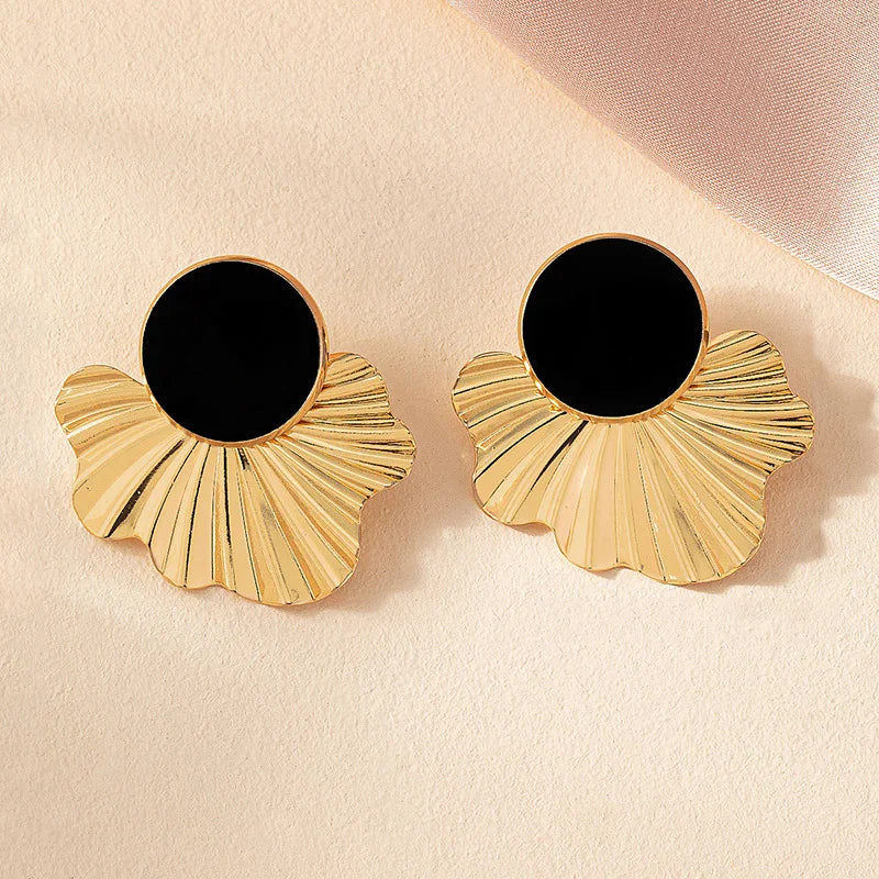 Sylva Leaf-Shaped Geometric Earrings