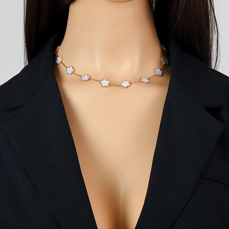 Luminous Frost: Eternal Plum Blossom Choker