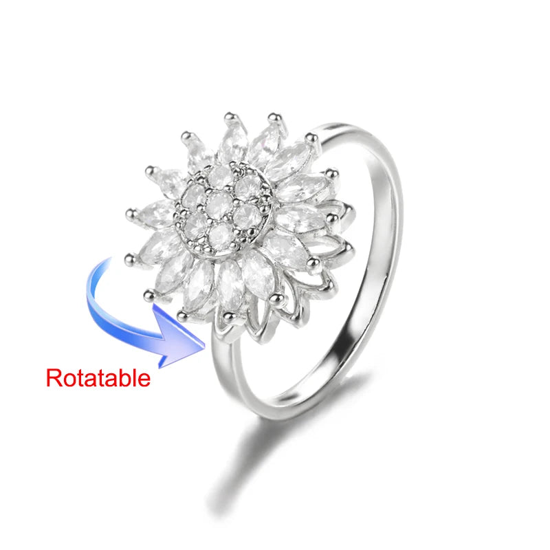 Serena Four-Leaf Clover Rotating Ring