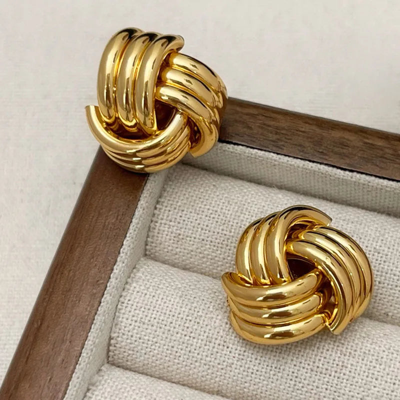 Aria Twisted Geometric Stud Earrings