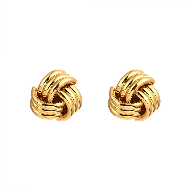Aria Twisted Geometric Stud Earrings