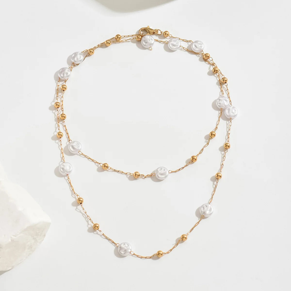 Celeste Lariat Pearl Drop Necklace