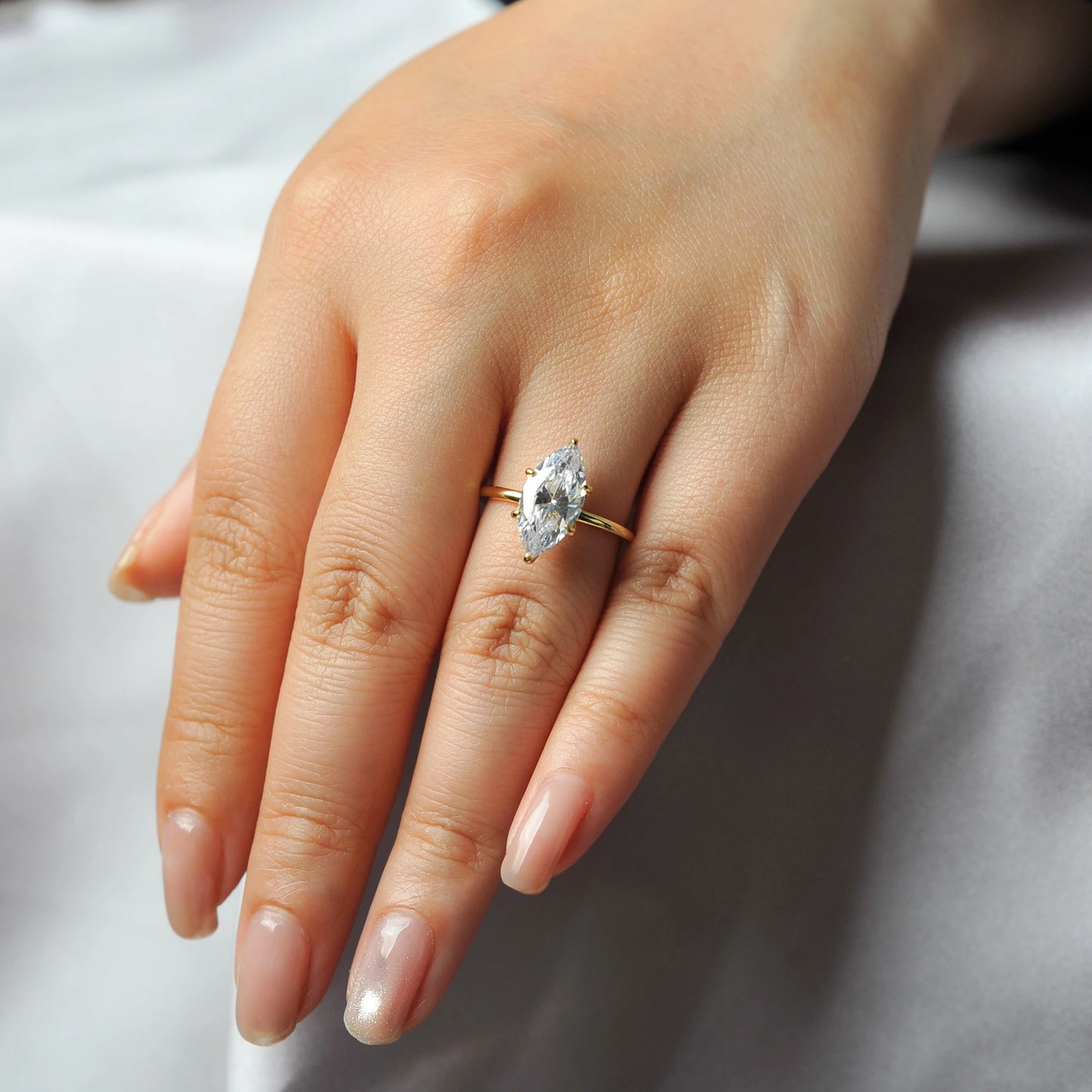 Vintage Marquise Solitaire Ring