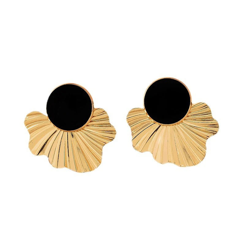 Sylva Leaf-Shaped Geometric Earrings