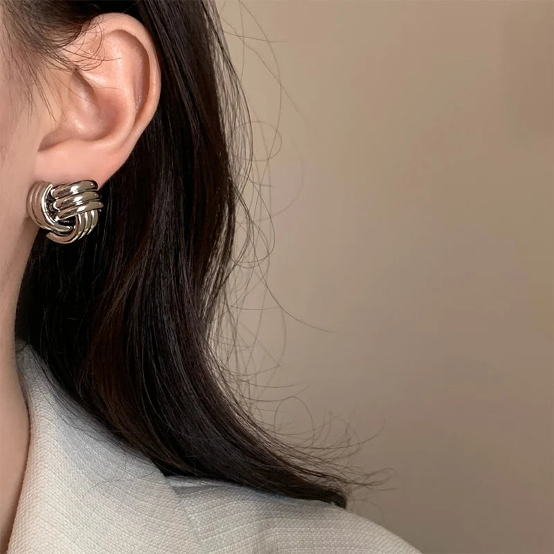 Aria Twisted Geometric Stud Earrings