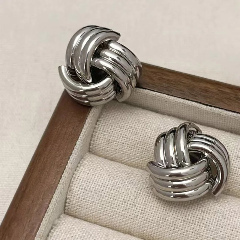 Aria Twisted Geometric Stud Earrings