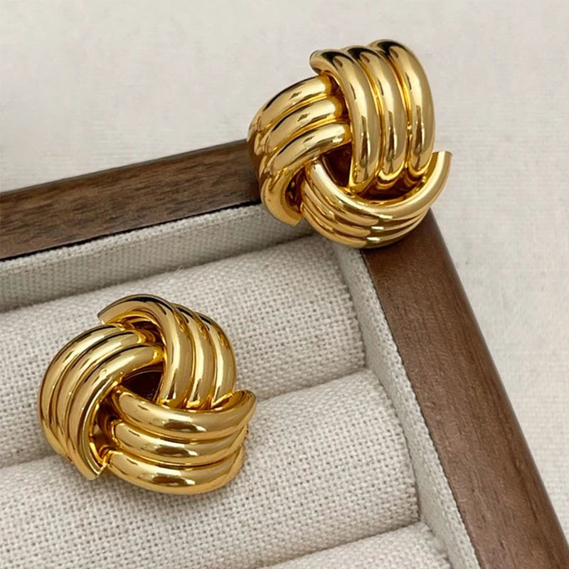 Aria Twisted Geometric Stud Earrings
